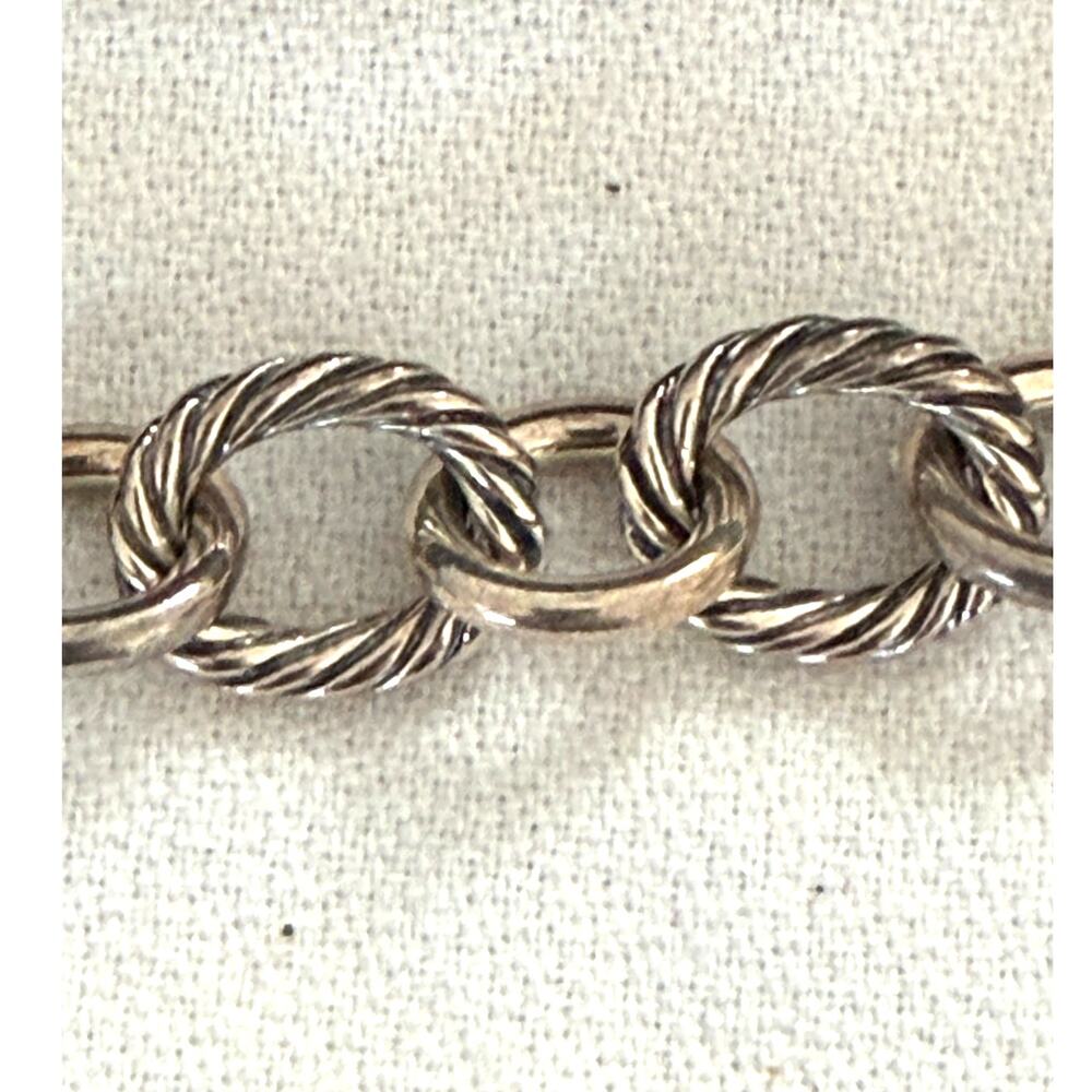 Estate David Yurman Sterling Silver (925) Oval Link 7.5" Bracelet with Gift Box - Picture 9 of 9